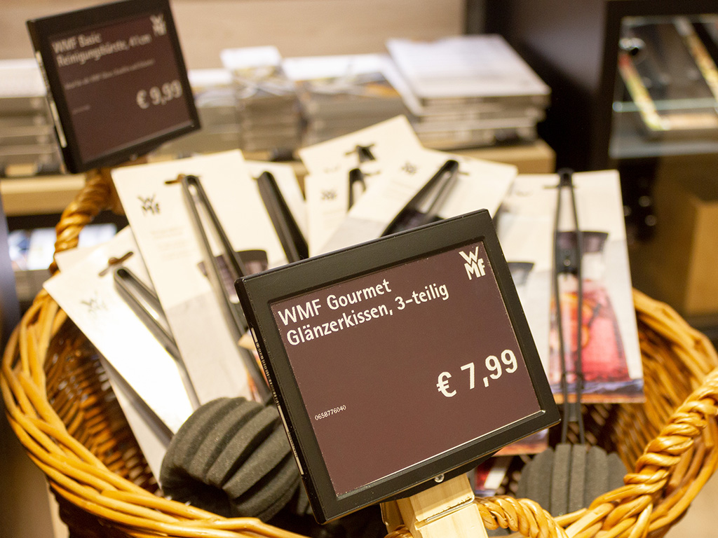 Digitale Preisauszeichnung von Produkten bei WMF