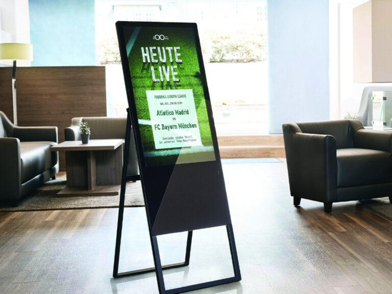 Digitaler Kundenstopper als Aufsteller mit Content