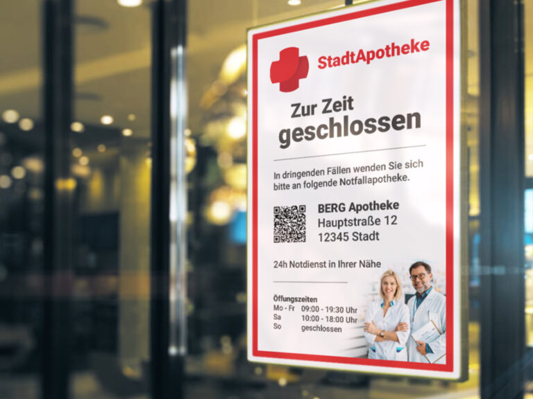 Apotheken-Notdienstplan auf einem digitalen Display von xplace