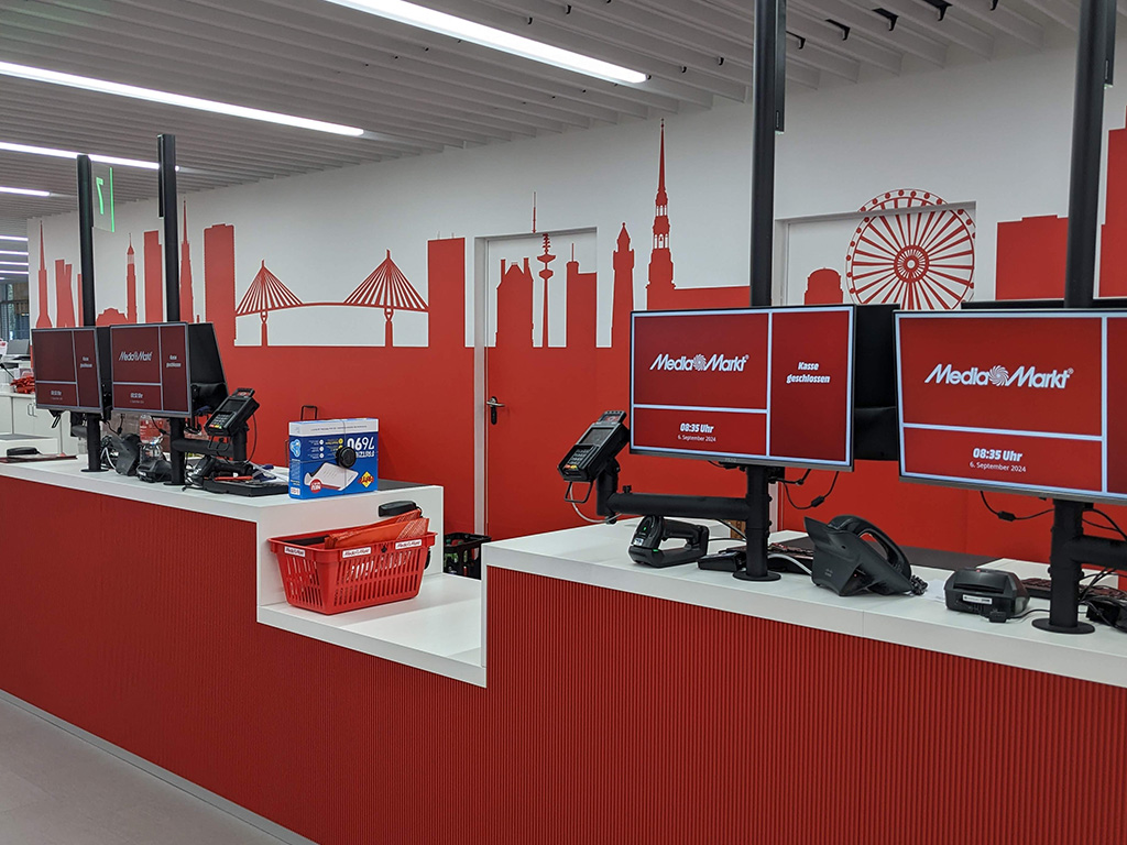 Kassendisplays von xplace im MediaMarkt
