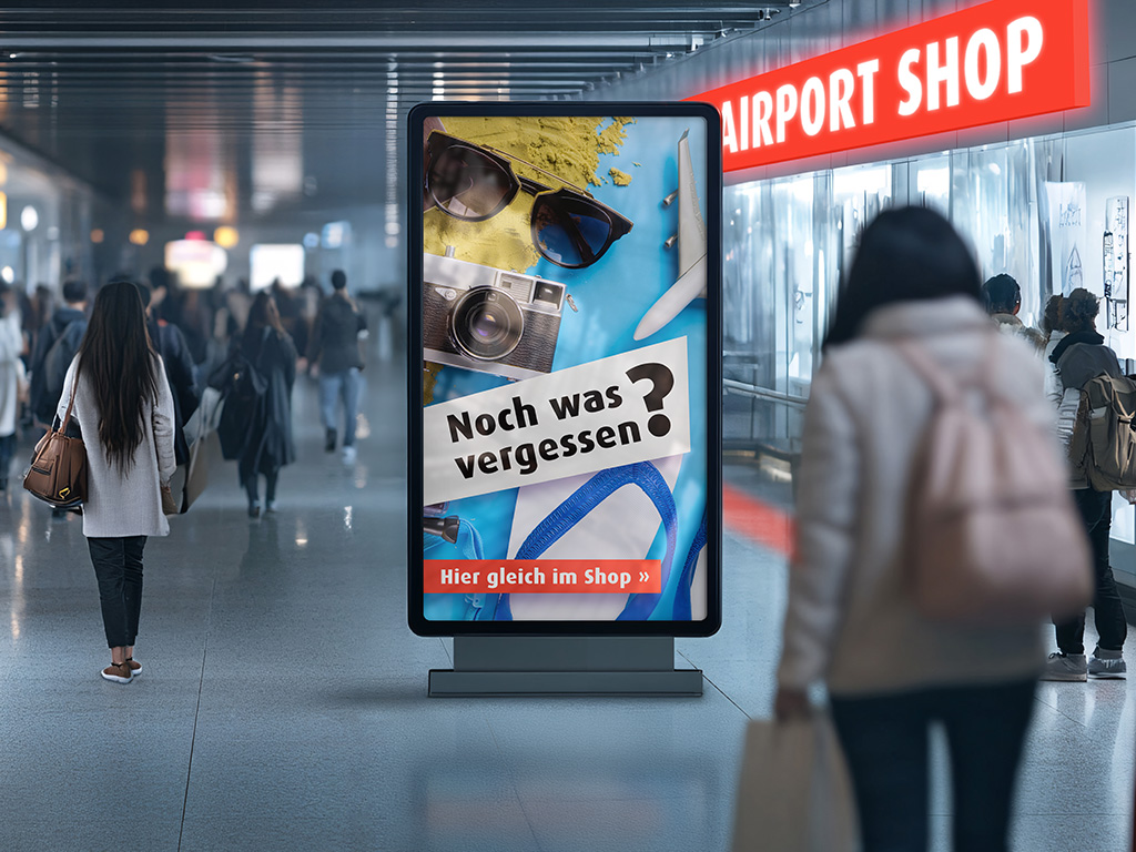 Digital Signage Lösungen von xplace für Duty Free und Travel Shops